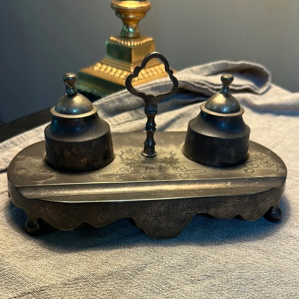 Vintage Brass Inkwell from India 🇮🇳